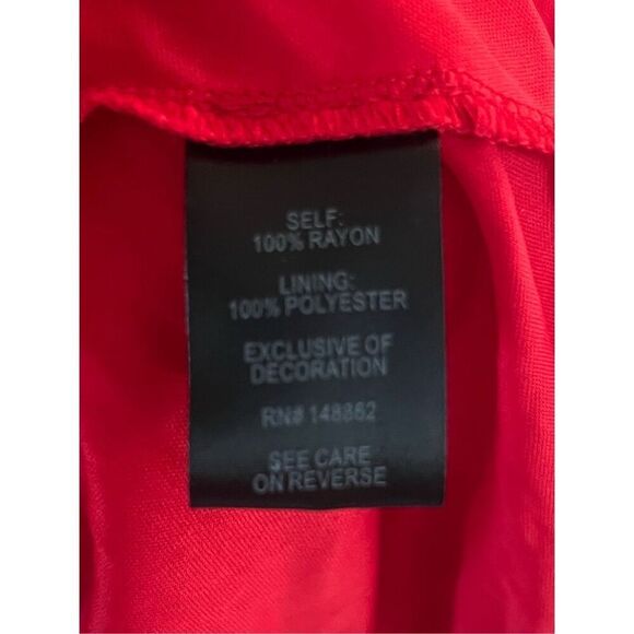 Torrid 5XL Red Floral Flutter Sleeve Lace Up Neck Dress midi sundress career - Picture 8 of 8